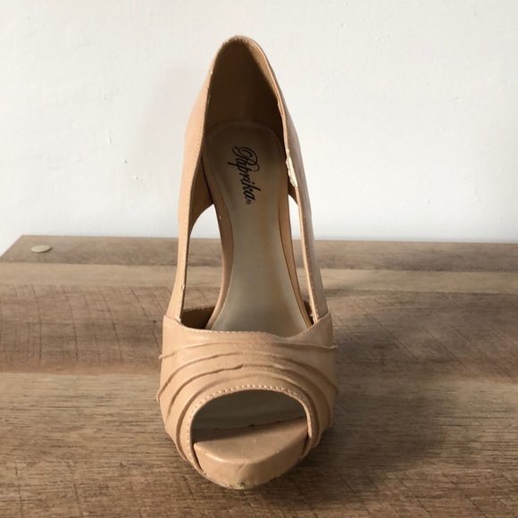 Paprika neutral beige open toe heels - Picture 2 of 4